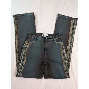 Brazil Roxx Embroidered Jeweled Blue Jeans Bedazzled Size US 6 BZ 42 (27x32.5)
